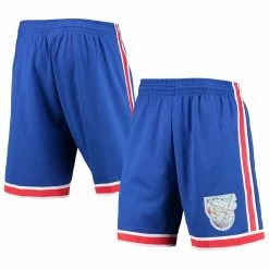 Best reviews of ❤️ Men's Mitchell & Ness Blue New Jersey Nets 1993 Hardwood Classics 75th Anniversary Swingman Shorts 🌟