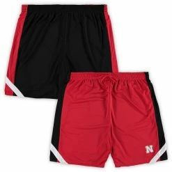 Promo 💯 Men's Colosseum Scarlet/Black Nebraska Huskers Big & Tall Team Reversible Shorts ⌛