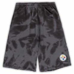 Discount 😀 Profile Men's Charcoal Pittsburgh Steelers Big & Tall Tie-Dye Shorts ✨