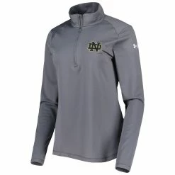 Brand new 👏 Women's Under Armour Charcoal Notre Dame Fighting Irish Tech Mesh Performance Quarter-Zip Jacket ✔️ -activewear Sales unnamed file 267