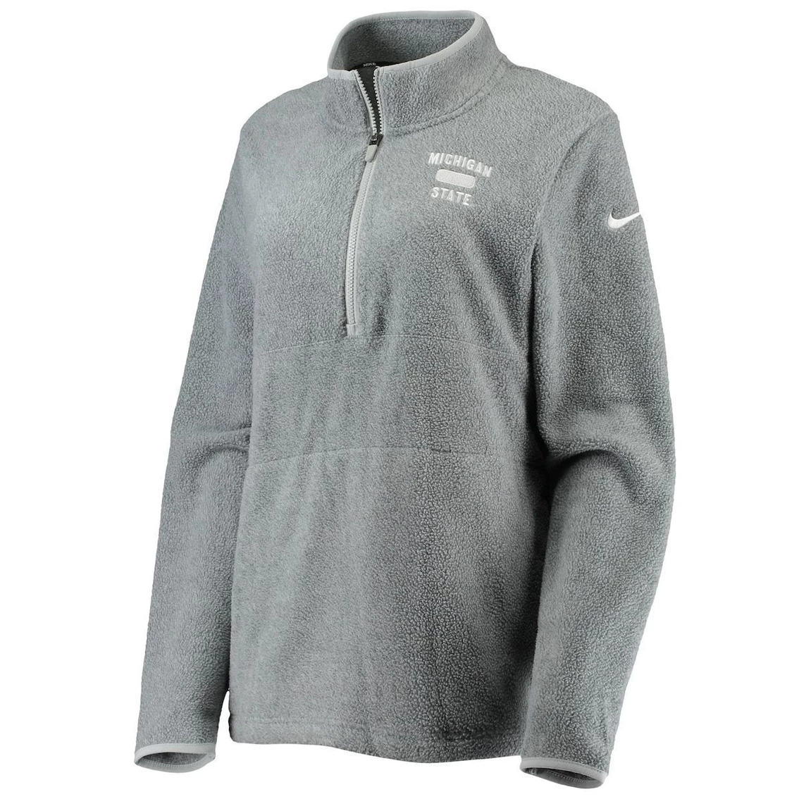 Buy π Women's Nike Gray Michigan State Spartans Teddy Bear Fleece Half-Zip Jacket β 3 Buy π Women's Nike Gray Michigan State Spartans Teddy Bear Fleece Half-Zip Jacket β - Image 3