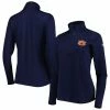 Discount 😍 Women's Under Armour Navy Auburn Tigers Tech Mesh Performance Quarter-Zip Jacket 🔥
