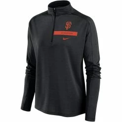 New 🌟 Women's Nike Black San Francisco Giants Primetime Raglan Quarter-Zip Top 👏 -activewear Sales unnamed file 281