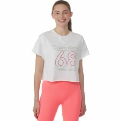 Hot Sale 🎉 Calvin Klein Performance 68 Logo Raw Hem Crop Pullover 🔔