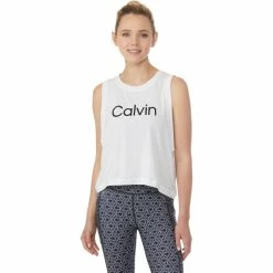 Best Pirce ❤️ Calvin Klein Performance Logo Drop Armhole Rib Hem Tank 👍