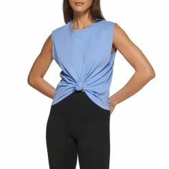 Cheapest ❤️ DKNY Sport Embroidered Mini Logo Knot Front Muscle Tank 🥰 -activewear Sales unnamed file 343