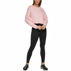 Deals 👍 DKNY Sport Metallic Logo Cropped Pullover Top 😀 -activewear Sales unnamed file 390
