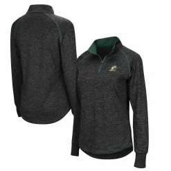 Buy 🎁 Women's Colosseum Heathered Black Oregon Ducks Bikram Quarter-Zip Pullover Jacket 🤩