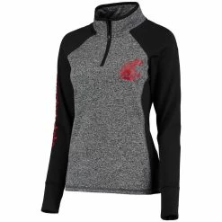 Top 10 😉 Camp David 👩 Women's Gray/Black Washington State Cougars Finalist Quarter-Zip Pullover Jacket ⭐