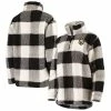Deals 🧨 Women's G-III 4Her By Carl Banks Black/White Vegas Golden Knights Plaid Sherpa Quarter-Zip Jacket 🥰