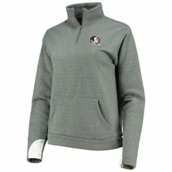 Promo 🌟 Women's Gameday Couture Charcoal Florida State Seminoles Embossed Quarter-Zip Jacket ⭐ -activewear Sales unnamed file 440
