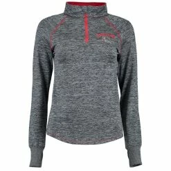 Promo 😍 Women's Colosseum Heathered Navy Gonzaga Bulldogs Bikram Quarter-Zip Long Sleeve Jacket ❤️