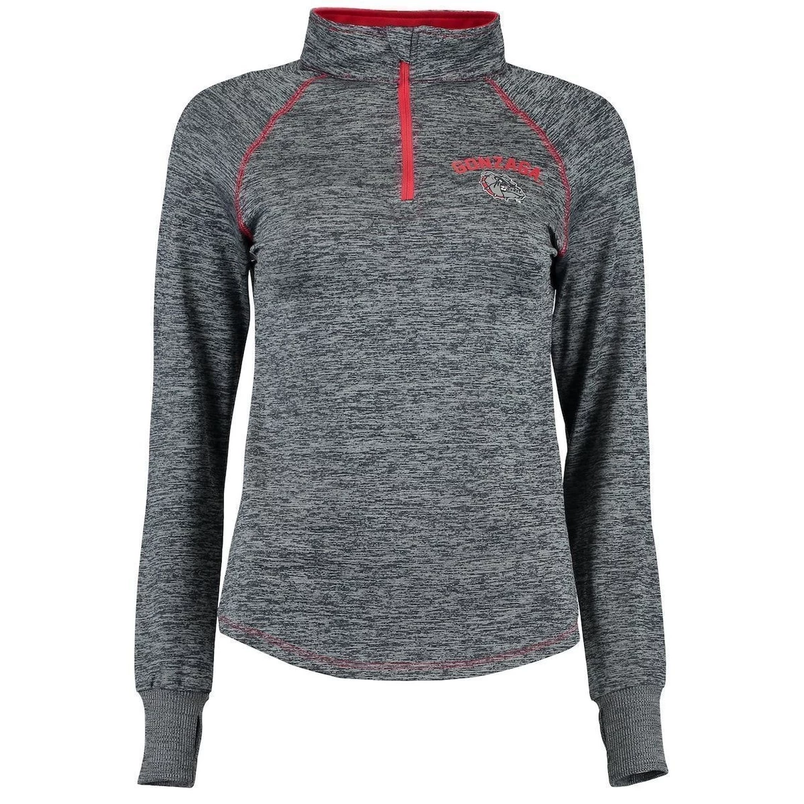 Promo 😍 Women's Colosseum Heathered Navy Gonzaga Bulldogs Bikram Quarter-Zip Long Sleeve Jacket ❤️ 2 Promo 😍 Women's Colosseum Heathered Navy Gonzaga Bulldogs Bikram Quarter-Zip Long Sleeve Jacket ❤️ - Image 2