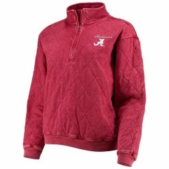 Coupon 🔥 Women's Gameday Couture Crimson Alabama Crimson Tide Unstoppable Chic Quilted Quarter-Zip Jacket 👍 -activewear Sales unnamed file 470