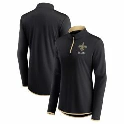 Outlet 🧨 Women's Fanatics Branded Black New Orleans Saints Worth The Drive Quarter-Zip Top 🔔