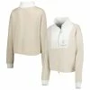 Deals 🎉 Women's Gameday Couture Tan/White Michigan State Spartans Color-Block Quarter-Zip Jacket ⌛