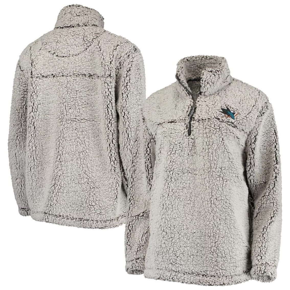 Buy π― Women's G-III 4Her By Carl Banks Gray San Jose Sharks Sherpa Quarter-Zip Pullover Jacket 𧨠1 Buy π― Women's G-III 4Her By Carl Banks Gray San Jose Sharks Sherpa Quarter-Zip Pullover Jacket π§¨