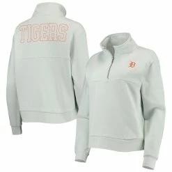 Cheapest π Women's The Wild Collective Light Blue Detroit Tigers Two-Hit Quarter-Zip Pullover Top π₯