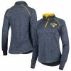 Buy 🌟 Women's Colosseum Navy West Virginia Mountaineers Bikram 1/4 Zip Long Sleeve Jacket 🥰