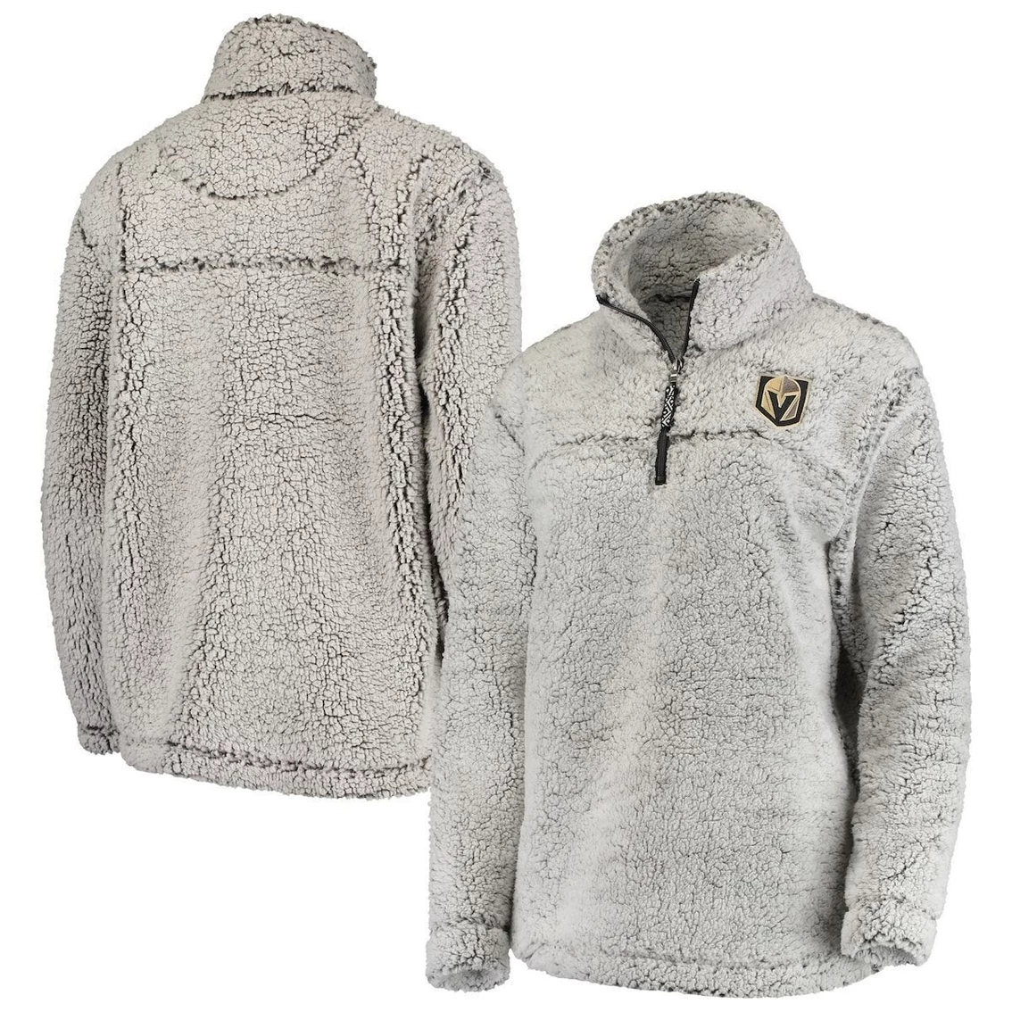 Top 10 ๐ Women's G-III 4Her By Carl Banks Gray Vegas Golden Knights Sherpa Quarter-Zip Pullover Jacket โ 2 Top 10 ๐ Women's G-III 4Her By Carl Banks Gray Vegas Golden Knights Sherpa Quarter-Zip Pullover Jacket โ - Image 2