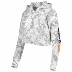 Best Sale ⭐ Women's Lusso Gray/White Phoenix Suns Maia Tri-Blend Cropped Quarter-Zip Top 🎉 -activewear Sales unnamed file 670