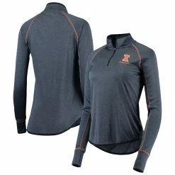 Wholesale 🤩 Women's Colosseum Navy Illinois Fighting Illini Stingray Raglan Quarter-Zip Top 🔔