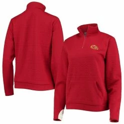 Top 10 👍 Women's Gameday Couture Cardinal Iowa State Cyclones Embossed Quarter-Zip Jacket 🥰