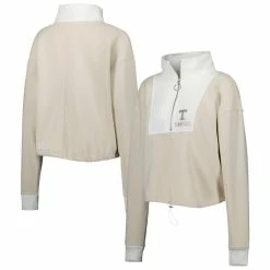 Outlet 🥰 Women's Gameday Couture Tan/White Tennessee Volunteers Color-Block Quarter-Zip Jacket 🎁