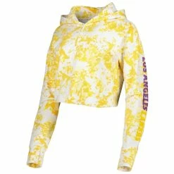 New 👏 Women's Lusso Gold/White Los Angeles Lakers Maia Tri-Blend Cropped Quarter-Zip Top 👍 -activewear Sales unnamed file 698
