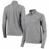 Hot Sale 🎁 Women's Nike Heathered Gray Alabama Crimson Tide Pacer Raglan Performance Quarter-Zip Jacket ❤️