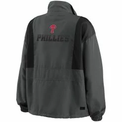 Deals 🔔 Women's WEAR By Erin Andrews Charcoal Philadelphia Phillies Packable Half-Zip Jacket 😍 -activewear Sales unnamed file 733