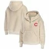 Budget 🥰 Women's WEAR By Erin Andrews Cream Chicago Cubs Plus Size Sherpa Quarter-Zip Hoodie 👏