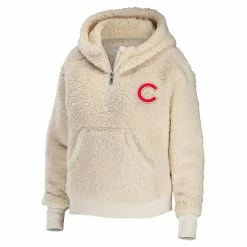 Budget 🥰 Women's WEAR By Erin Andrews Cream Chicago Cubs Plus Size Sherpa Quarter-Zip Hoodie 👏 -activewear Sales unnamed file 749