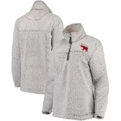 Brand new 💯 Boxercraft 👩 Women's Gray Alabama Crimson Tide Sherpa Super-Soft Quarter-Zip Pullover Jacket 🔔