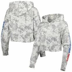 Buy π Women's Lusso Gray/White Philadelphia 76ers Maia Tri-Blend Cropped Quarter-Zip Top π