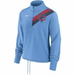 Flash Sale 💯 Women's Nike Light Blue Minnesota Twins 1965 Cooperstown Collection Rewind Stripe Performance Half-Zip Pullover 🌟 -activewear Sales unnamed file 77