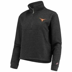 Brand new 😀 Women's League Collegiate Wear Heathered Black Texas Longhorns Victory Springs Half-Zip Sweatshirt 😍 -activewear Sales unnamed file 775