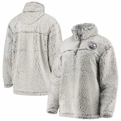 Budget 🌟 Women's G-III 4Her By Carl Banks Gray Edmonton Oilers Sherpa Quarter-Zip Pullover Jacket ✨