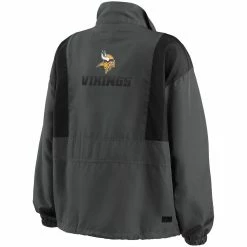 Best reviews of 🔔 Women's WEAR By Erin Andrews Charcoal Minnesota Vikings Popover Packable Half-Zip Jacket ❤️ -activewear Sales unnamed file 784