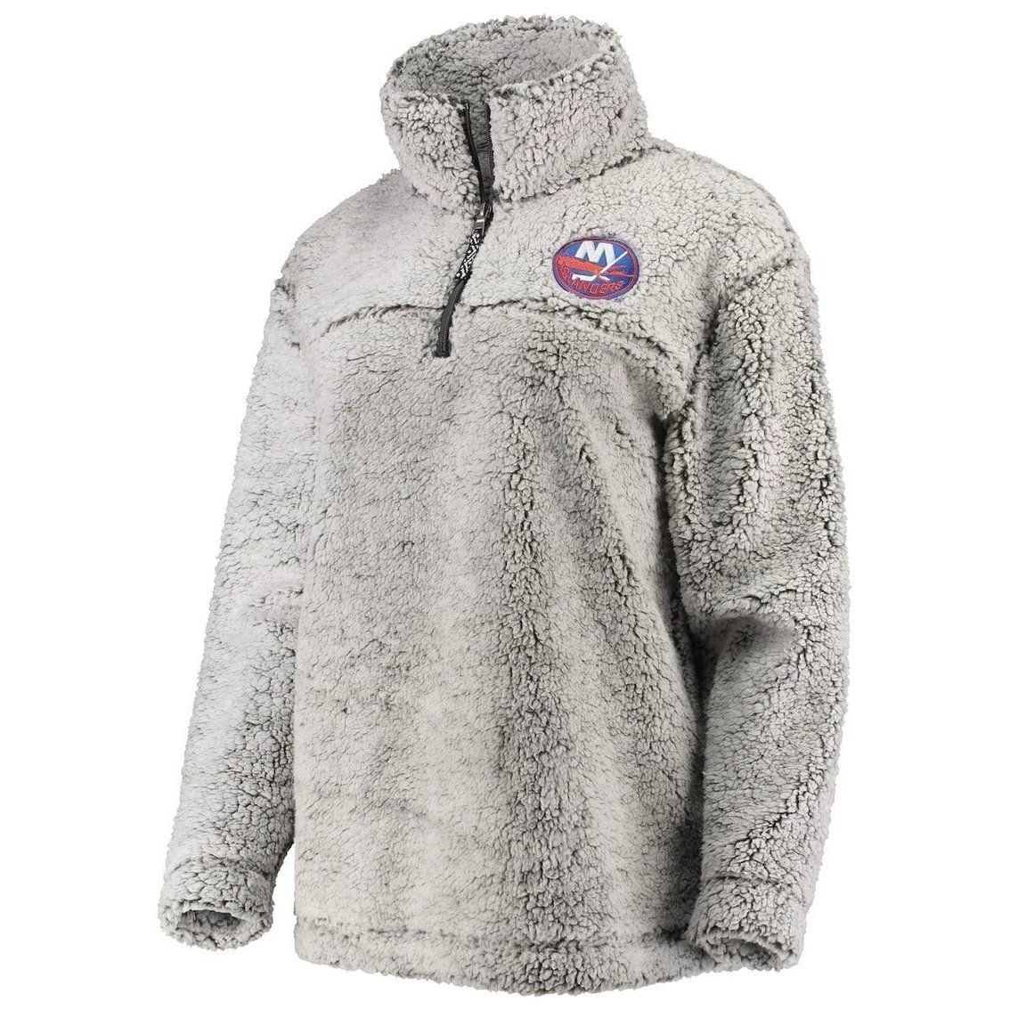 Cheapest 𧨠Women's G-III 4Her By Carl Banks Gray New York Islanders Sherpa Quarter-Zip Pullover Jacket π 3 Cheapest 𧨠Women's G-III 4Her By Carl Banks Gray New York Islanders Sherpa Quarter-Zip Pullover Jacket π - Image 3