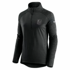 Hot Sale 🌟 Women's Fanatics Branded Black/Heathered Charcoal Vegas Golden Knights Authentic Pro Travel & Training Raglan Quarter-Zip Jacket ✔️ -activewear Sales unnamed file 809