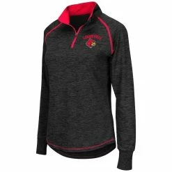 Top 10 😍 Women's Colosseum Black Louisville Cardinals Bikram 1/4 Zip Long Sleeve Jacket 👍