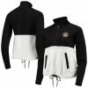 Hot Sale 😀 Women's Antigua Black/White Atlanta United FC Harbor Raglan Half-Zip Jacket 😀
