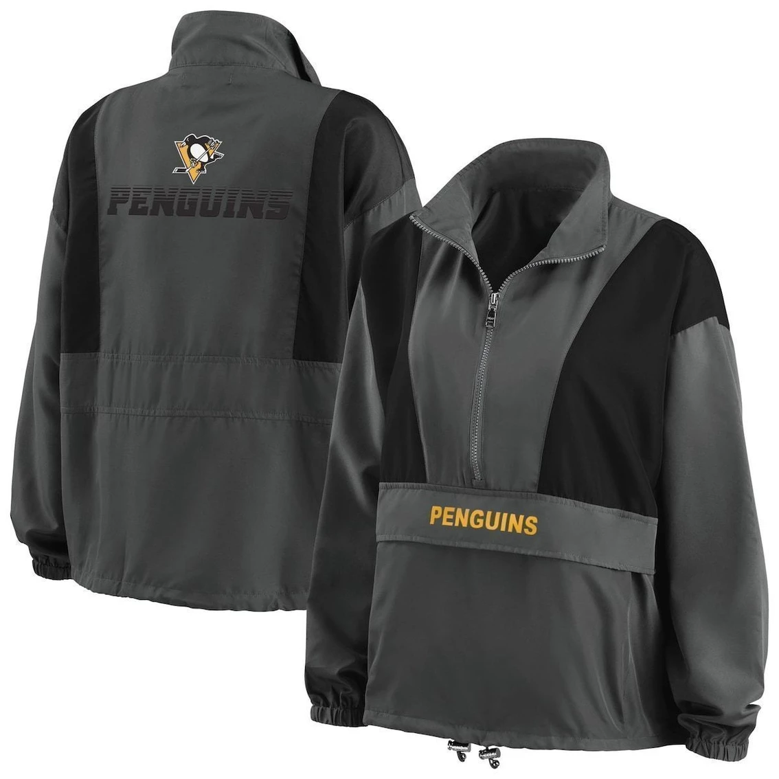 New 🎁 Women's WEAR By Erin Andrews Charcoal Pittsburgh Penguins Popover Packable Half-Zip Jacket 🛒 2 New 🎁 Women's WEAR By Erin Andrews Charcoal Pittsburgh Penguins Popover Packable Half-Zip Jacket 🛒 - Image 2