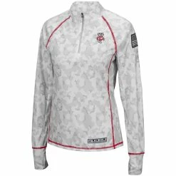 Coupon ⌛ Women's Colosseum White Wisconsin Badgers OHT Military Appreciation Officer Arctic Camo 1/4-Zip Jacket 😀 -activewear Sales unnamed file 860