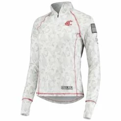 Best Sale 😉 Women's Colosseum White Washington State Cougars OHT Military Appreciation Officer Arctic Camo 1/4-Zip Jacket 🎉 -activewear Sales unnamed file 876
