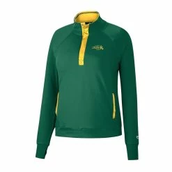 Cheap 🎉 Women's Colosseum Green NDSU Bison Kipling Raglan Quarter-Snap Top 😍 -activewear Sales unnamed file 894