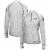 Cheapest 😍 Women's Colosseum White Minnesota Golden Gophers OHT Military Appreciation Officer Arctic Camo 1/4-Zip Jacket 👏