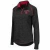 Coupon 🔔 Women's Colosseum Black Oklahoma Sooners Bikram 1/4 Zip Long Sleeve Jacket 🔥
