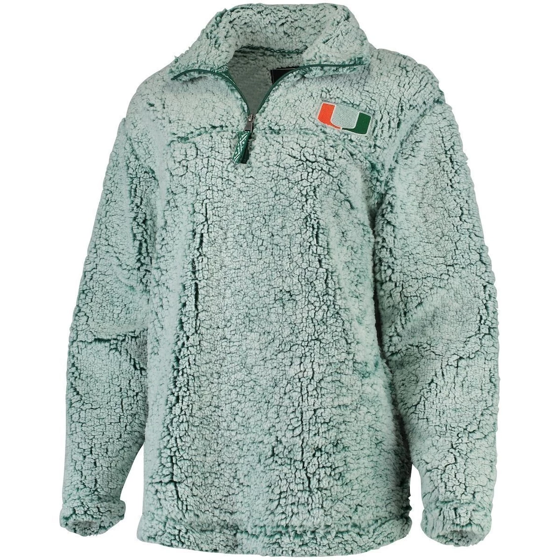 Cheapest 𧨠Boxercraft π© Women's Green Miami Hurricanes Sherpa Super Soft Quarter Zip Pullover Jacket π 3 Cheapest 𧨠Boxercraft π© Women's Green Miami Hurricanes Sherpa Super Soft Quarter Zip Pullover Jacket π - Image 3